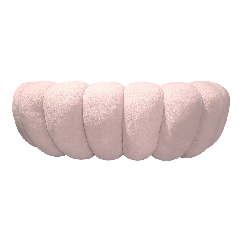 Canapea cu funcție Embrace, Țesătură bouclé, Bej - Roz, 180x105x65 cm - Roz