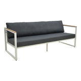Canapea Aurelio, Metal, 3 locuri, 192x74x63 cm - Alb-Antracit