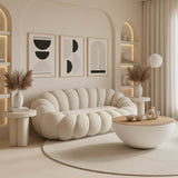 Canapea cu funcție Embrace, Țesătură bouclé, Bej - Roz, 180x105x65 cm - Canapea cu funcție Embrace, Țesătură bouclé, Bej - Roz, 180x105x65 cm