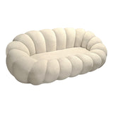 Canapea cu funcție Embrace, Țesătură bouclé, Bej - Roz, 180x105x65 cm - Bej
