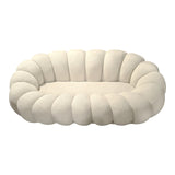 Canapea cu funcție Embrace, Țesătură bouclé, Bej - Roz, 180x105x65 cm - Bej