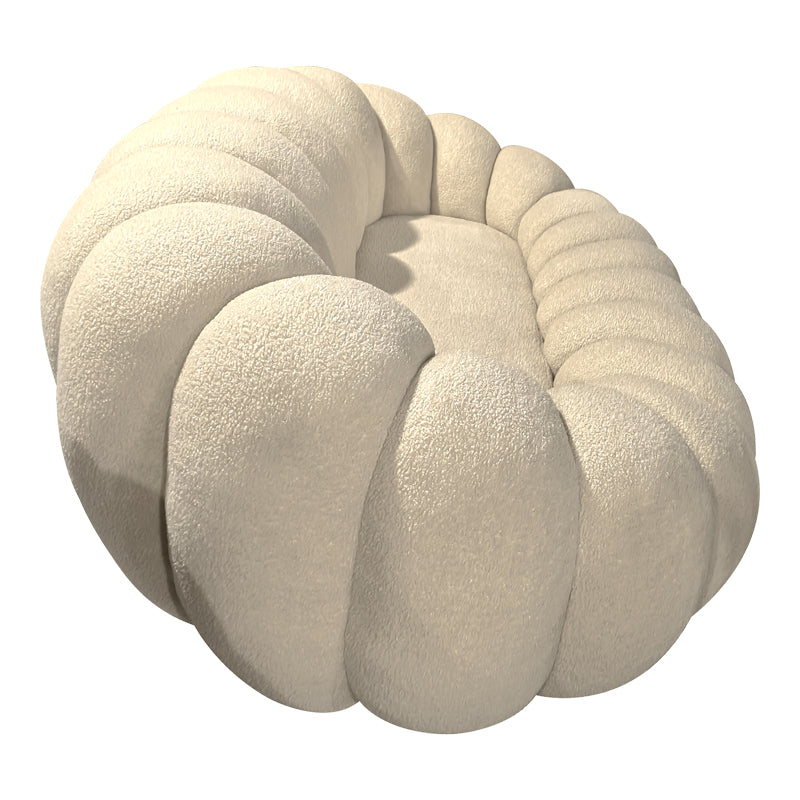 Canapea cu funcție Embrace, Țesătură bouclé, Bej - Roz, 180x105x65 cm - Bej