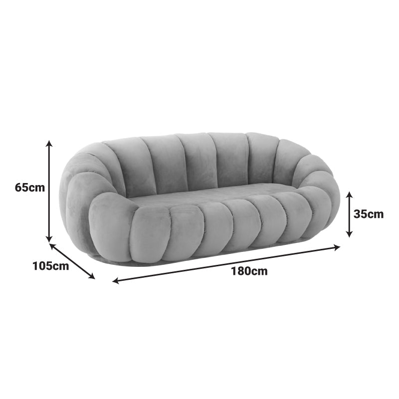 Canapea Embrace cu funcție, Catifea, Bej, 180x105x65 cm