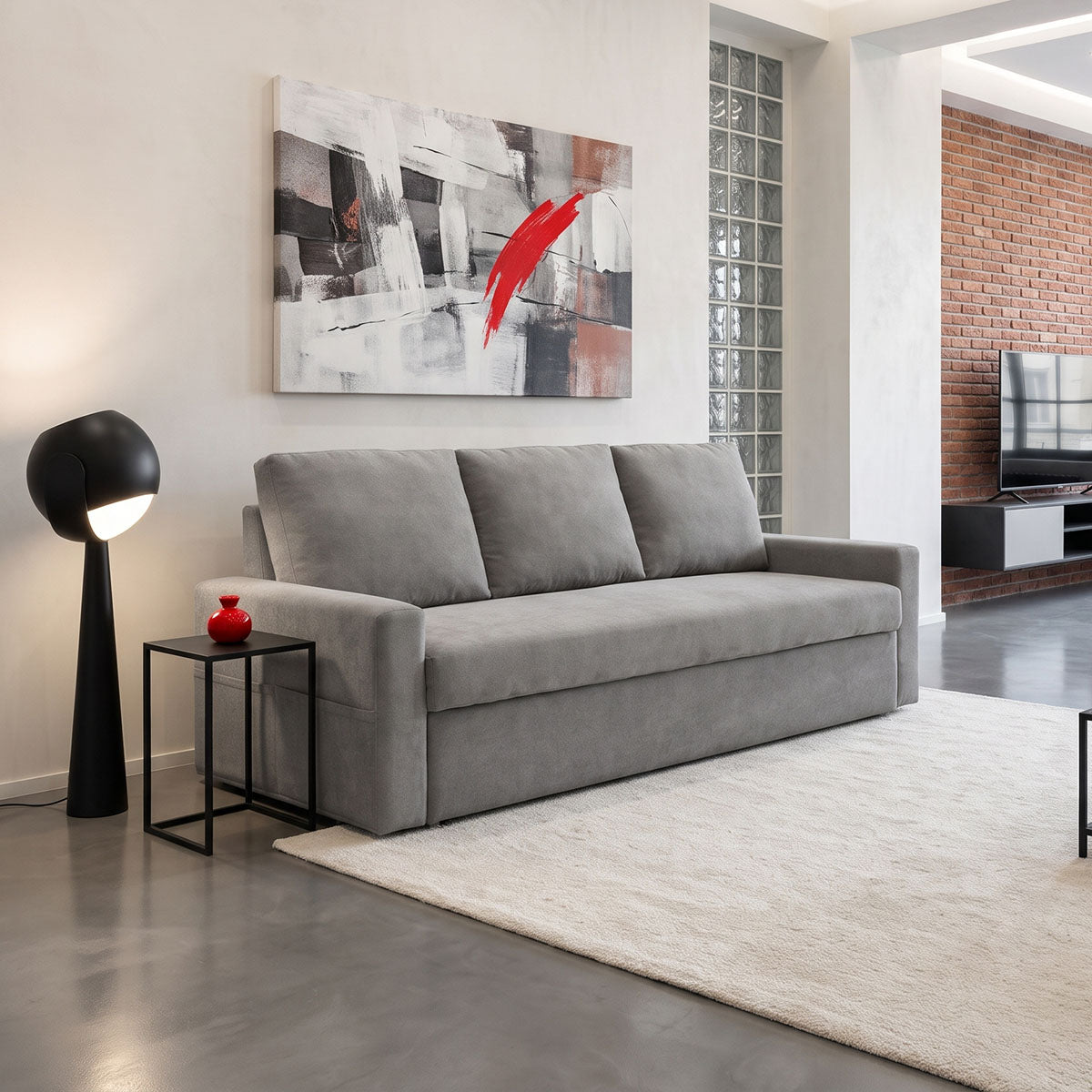 Gri | SKU: 074-000119 | Canapea extensibilă 3 locuri Keyla, 215x86x87 cm, varianta Gri, produs pentru amenajarea locuinței, disponibil online în România la CasaMob