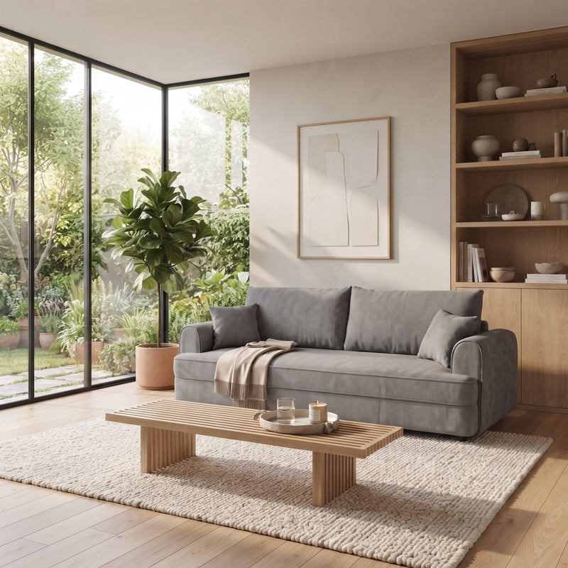 Gri | SKU: 074-000123 | Canapea extensibilă 3 locuri Storida, cu depozitare, 255x94x92 cm, varianta Gri, produs pentru amenajarea locuinței, disponibil online în România la CasaMob