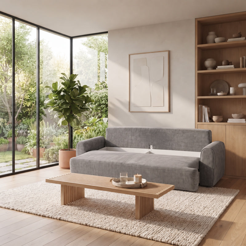 Gri | SKU: 074-000123 | Canapea extensibilă 3 locuri Storida, cu depozitare, 255x94x92 cm, varianta Gri, produs pentru amenajarea locuinței, disponibil online în România la CasaMob