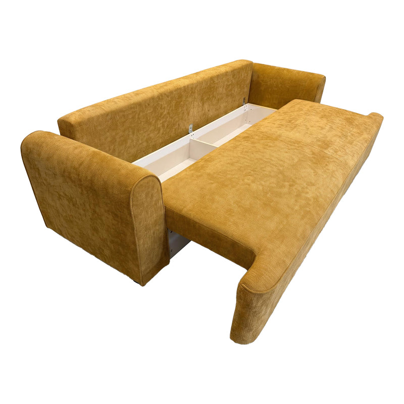 Galben | SKU: 074-000124 | Canapea extensibilă 3 locuri Storida, cu depozitare, 255x94x92 cm, varianta Galben, produs pentru amenajarea locuinței, disponibil online în România la CasaMob
