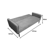 Canapea extensibilă 3 locuri Veluto, catifea, Diverse culori, 197x85x83 cm - Bej - Gri | SKU: 035-000119 | Canapea extensibilă 3 locuri Veluto, catifea, 197x85x83 cm, varianta Bej - Gri, produs pentru amenajarea locuinței, disponibil online în România la CasaMob