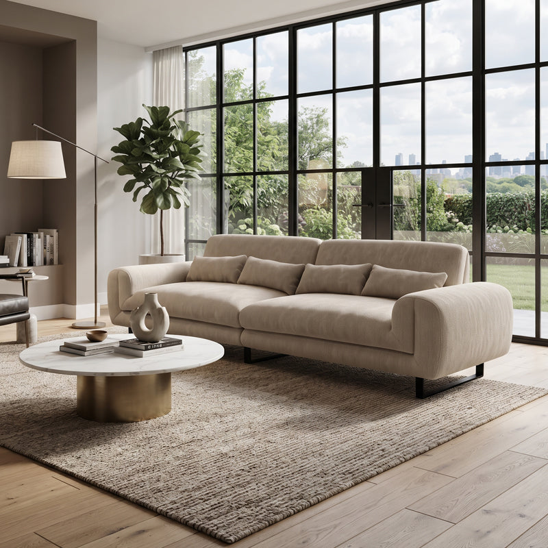 Bej | SKU: 074-000125 | Canapea extensibilă 4 locuri Dorana, Bej, 286x89x83 cm, varianta Bej, produs pentru amenajarea locuinței, disponibil online în România la CasaMob