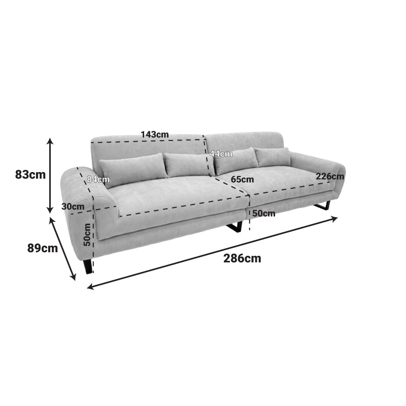 Bej | SKU: 074-000125 | Canapea extensibilă 4 locuri Dorana, Bej, 286x89x83 cm, varianta Bej, produs pentru amenajarea locuinței, disponibil online în România la CasaMob