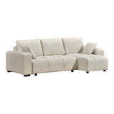 Canapea extensibilă Belda, colț reversibil, cu depozitare, Diverse culori, 246x138x82 cm - Crem | SKU: 389-000017 | Canapea extensibilă Belda, colț reversibil, cu depozitare, 246x138x82 cm, varianta Crem, produs pentru amenajarea locuinței, disponibil online în România la CasaMob