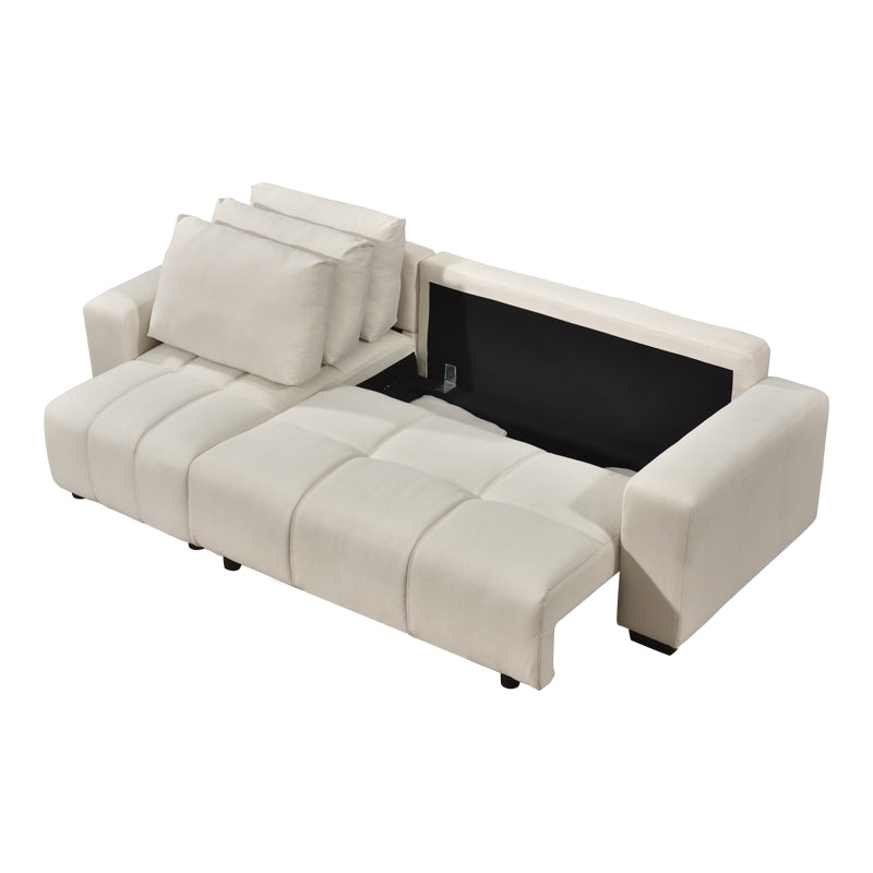 Canapea extensibilă Belda, colț reversibil, cu depozitare, Diverse culori, 246x138x82 cm - Crem | SKU: 389-000017 | Canapea extensibilă Belda, colț reversibil, cu depozitare, 246x138x82 cm, varianta Crem, produs pentru amenajarea locuinței, disponibil online în România la CasaMob