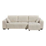 Canapea extensibilă Belda, colț reversibil, cu depozitare, Diverse culori, 246x138x82 cm - Crem | SKU: 389-000017 | Canapea extensibilă Belda, colț reversibil, cu depozitare, 246x138x82 cm, varianta Crem, produs pentru amenajarea locuinței, disponibil online în România la CasaMob
