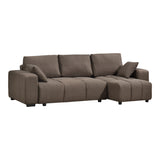 Canapea extensibilă Belda, colț reversibil, cu depozitare, Diverse culori, 246x138x82 cm - Maro | SKU: 389-000018 | Canapea extensibilă Belda, colț reversibil, cu depozitare, 246x138x82 cm, varianta Maro, produs pentru amenajarea locuinței, disponibil online în România la CasaMob