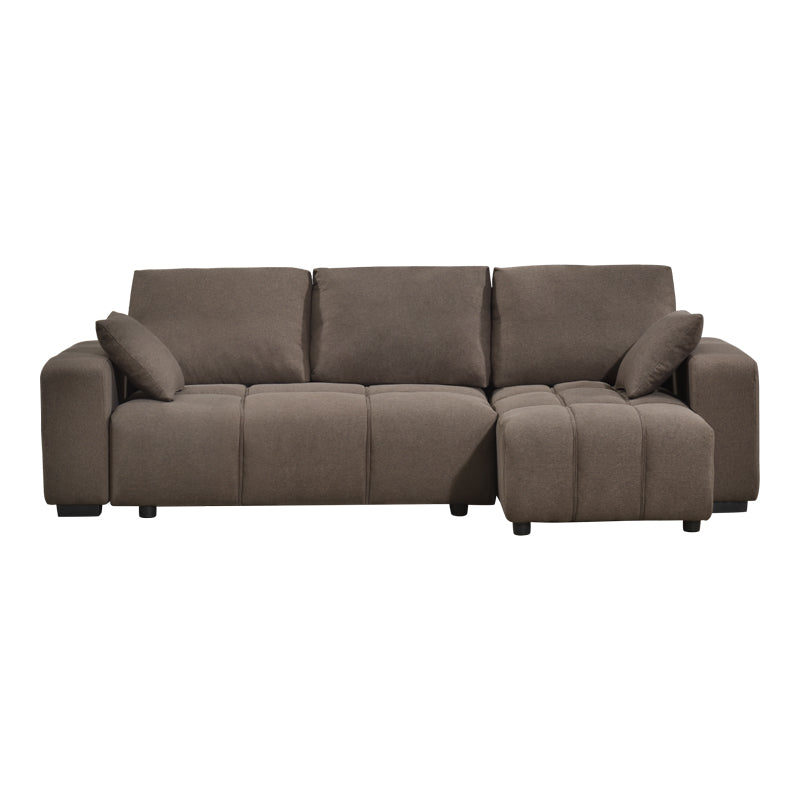 Canapea extensibilă Belda, colț reversibil, cu depozitare, Diverse culori, 246x138x82 cm - Maro | SKU: 389-000018 | Canapea extensibilă Belda, colț reversibil, cu depozitare, 246x138x82 cm, varianta Maro, produs pentru amenajarea locuinței, disponibil online în România la CasaMob