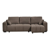 Canapea extensibilă Belda, colț reversibil, cu depozitare, Diverse culori, 246x138x82 cm - Maro | SKU: 389-000018 | Canapea extensibilă Belda, colț reversibil, cu depozitare, 246x138x82 cm, varianta Maro, produs pentru amenajarea locuinței, disponibil online în România la CasaMob