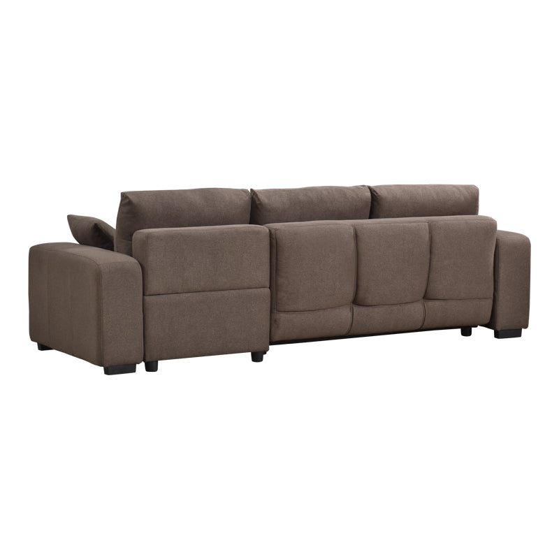 Canapea extensibilă Belda, colț reversibil, cu depozitare, Diverse culori, 246x138x82 cm - Maro | SKU: 389-000018 | Canapea extensibilă Belda, colț reversibil, cu depozitare, 246x138x82 cm, varianta Maro, produs pentru amenajarea locuinței, disponibil online în România la CasaMob