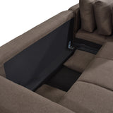 Canapea extensibilă Belda, colț reversibil, cu depozitare, Diverse culori, 246x138x82 cm - Maro | SKU: 389-000018 | Canapea extensibilă Belda, colț reversibil, cu depozitare, 246x138x82 cm, varianta Maro, produs pentru amenajarea locuinței, disponibil online în România la CasaMob