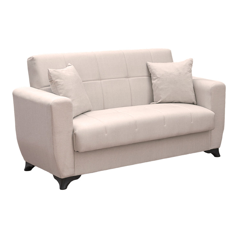 Bej | SKU: 438-000017 | Canapea extensibilă Modesto, 2 locuri, cu spațiu de depozitare, Stofă, 155x84x83 cm, varianta Bej, produs pentru amenajarea locuinței, disponibil online în România la CasaMob