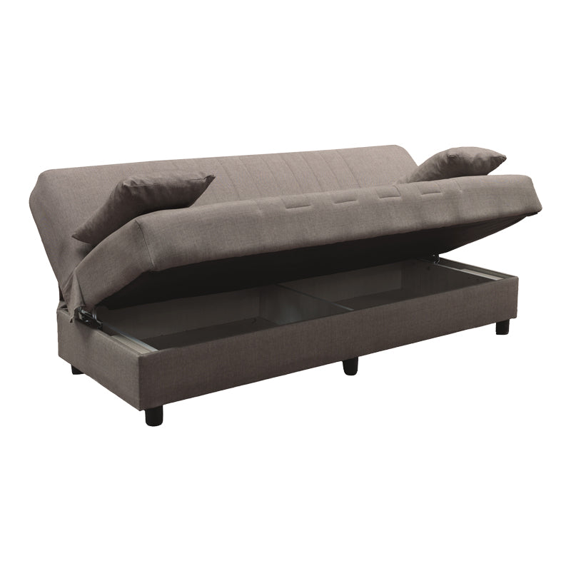 Maro | SKU: 438-000021 | Canapea extensibilă Romina, 3 locuri, cu spațiu de depozitare, Stofă, 180x75x85 cm, varianta Maro, produs pentru amenajarea locuinței, disponibil online în România la CasaMob