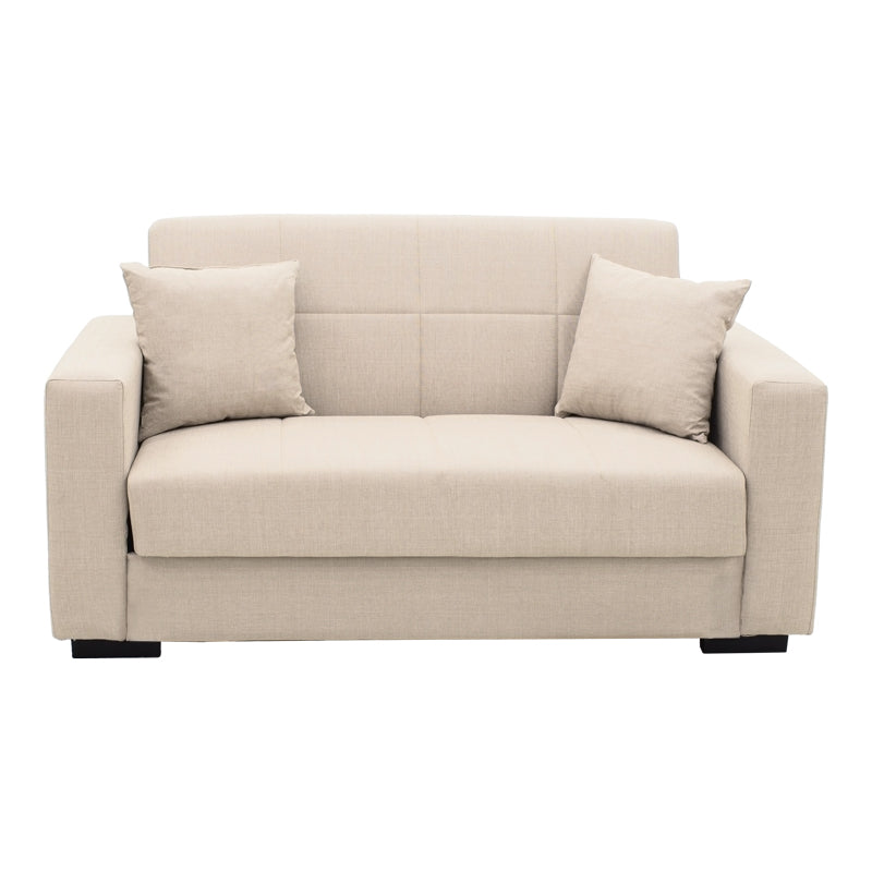 Bej | SKU: 438-000009 | Canapea extensibilă Vox, 2 locuri, cu spațiu de depozitare, Stofă, 150x84x83 cm, varianta Bej, produs pentru amenajarea locuinței, disponibil online în România la CasaMob