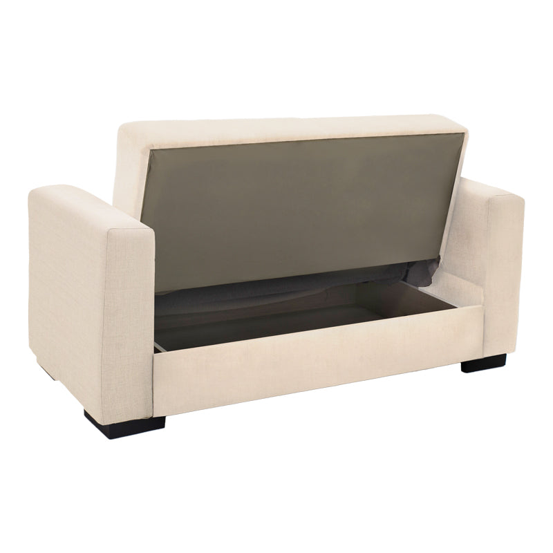 Bej | SKU: 438-000009 | Canapea extensibilă Vox, 2 locuri, cu spațiu de depozitare, Stofă, 150x84x83 cm, varianta Bej, produs pentru amenajarea locuinței, disponibil online în România la CasaMob