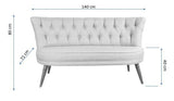 Canapea Fixa cu 2 Locuri Richland Loveseat, 140x71x80 cm - Crem
