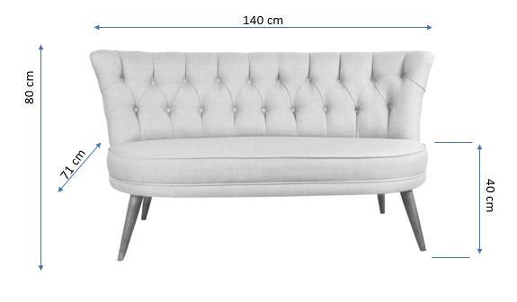 Canapea Fixa cu 2 Locuri Richland Loveseat, 140x71x80 cm - Maro