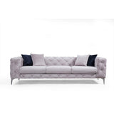 Canapea Fixa cu 3 Locuri Favalli, Chester, Gri deschis, 237x90x73 cm