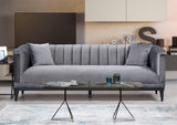 Canapea Fixa cu 3 Locuri Trendy, Gri Inchis, 225x89x79 cm