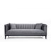 Canapea Fixa cu 3 Locuri Trendy, Gri Inchis, 225 x 89 x 79 cm