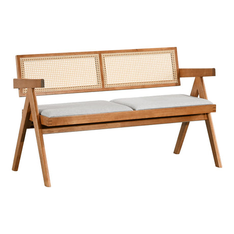 Canapea fixă Winslow, Light Walnut-Light Grey, 130x60x78 cm