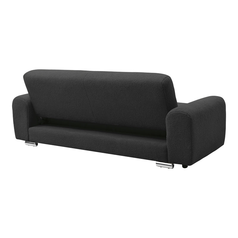 Canapea Harmonious, Stofa teddy, Antracit, 224x92x81 cm