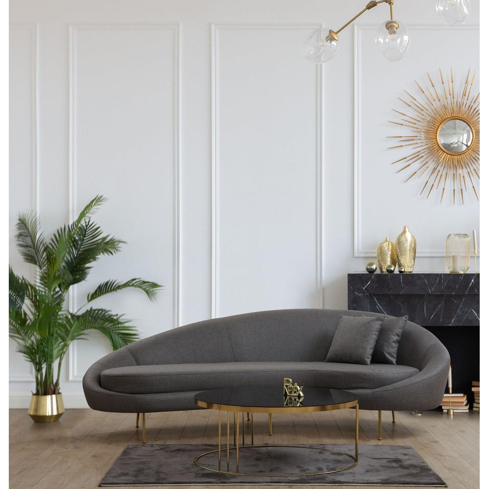 Canapea Lux KafKef 4 Locuri, Gri inchis, 255 x 85 x 120 cm