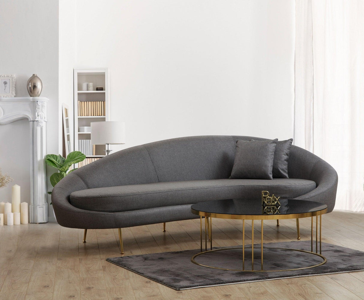 Canapea Lux KafKef 4 Locuri, Gri inchis, 255x85x120 cm