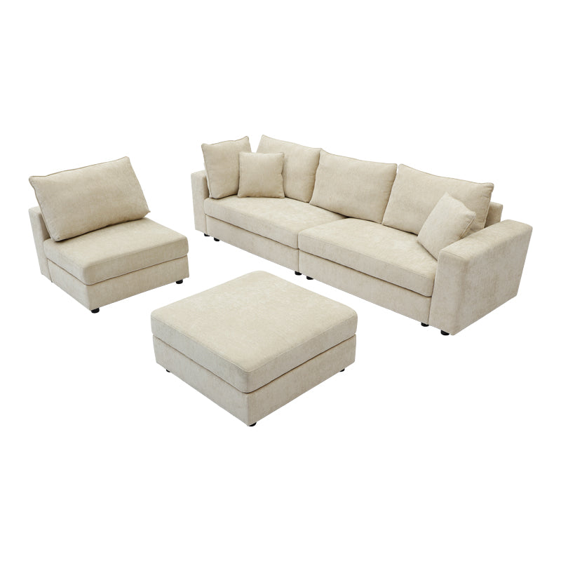Canapea Navaro, Stofa, 281x256x85 cm - Bej