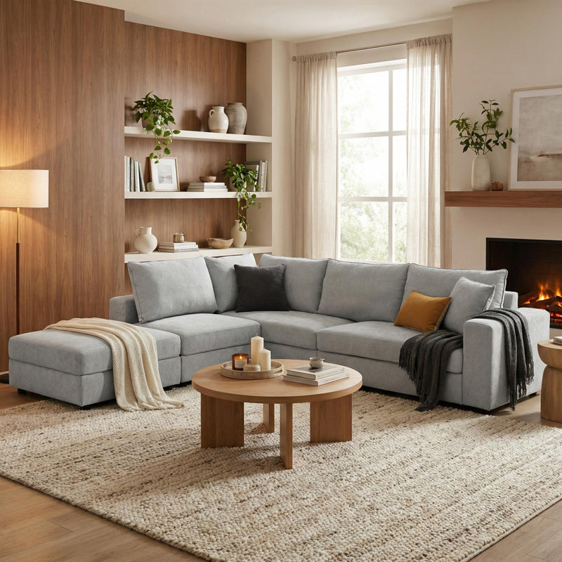 Canapea Navaro, Stofa, 281x256x85 cm - Canapea Navaro, Stofa, 281x256x85 cm