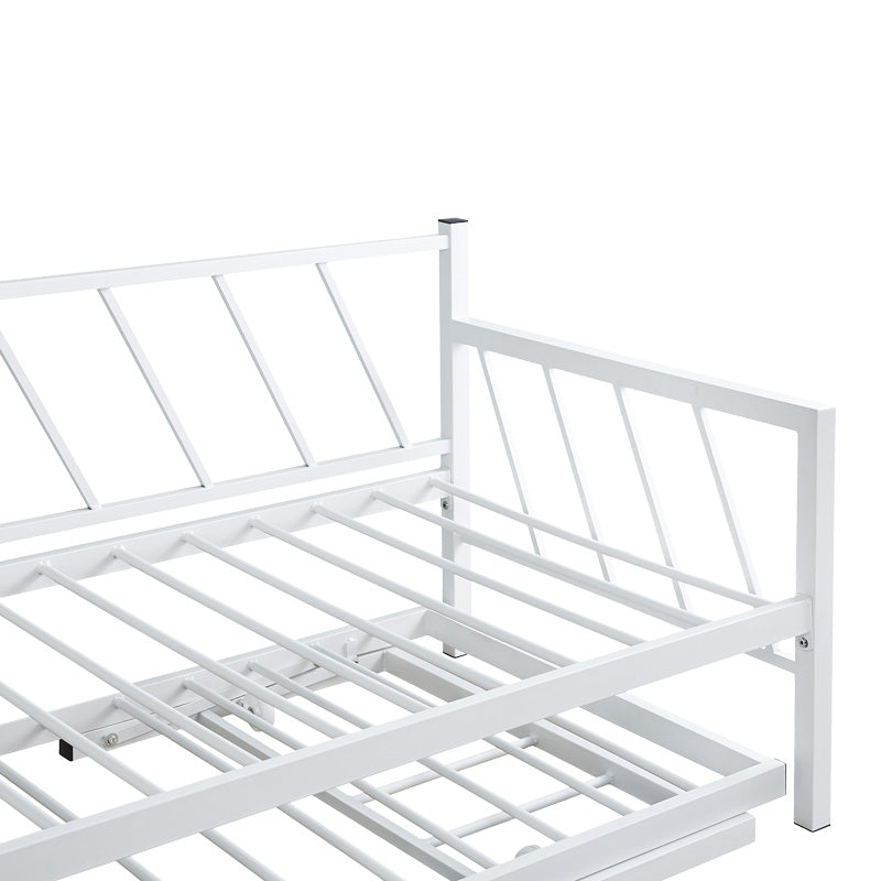 Canapea-Pat cu functie dubla Remmie, metal, Alb - Negru, 90x190 cm - Alb