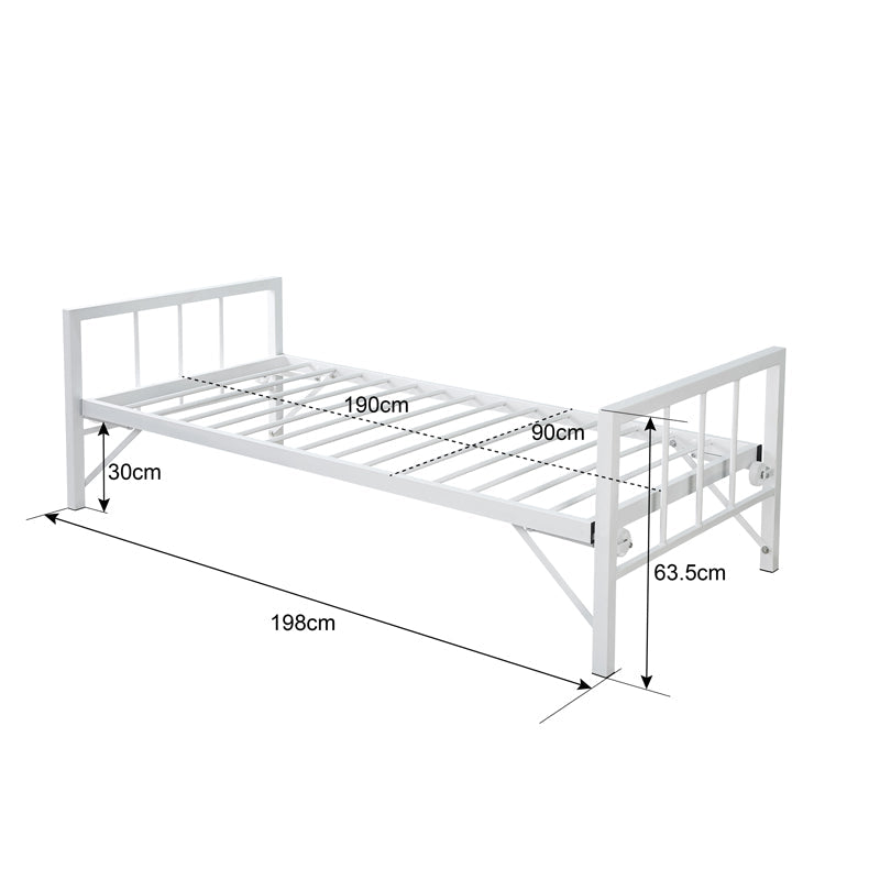 Canapea-Pat cu functie dubla Remmie, metal, Alb - Negru, 90x190 cm - Alb