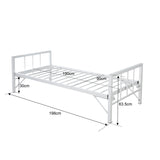 Canapea-Pat cu functie dubla Remmie, metal, Alb - Negru, 90x190 cm - Alb