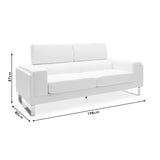 Canapea Shea 3 Locuri Ivory, Bej, 198x80x87 cm