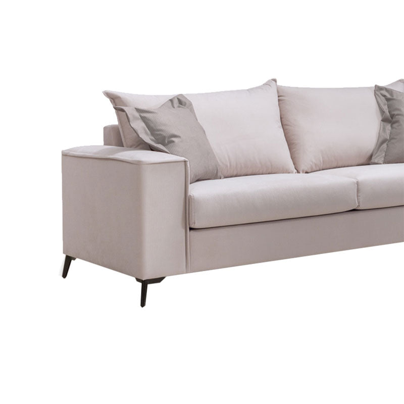 Canapea Verona 3 locuri, perne Latte, Bej - Gri, 225x93x100 cm - Bej
