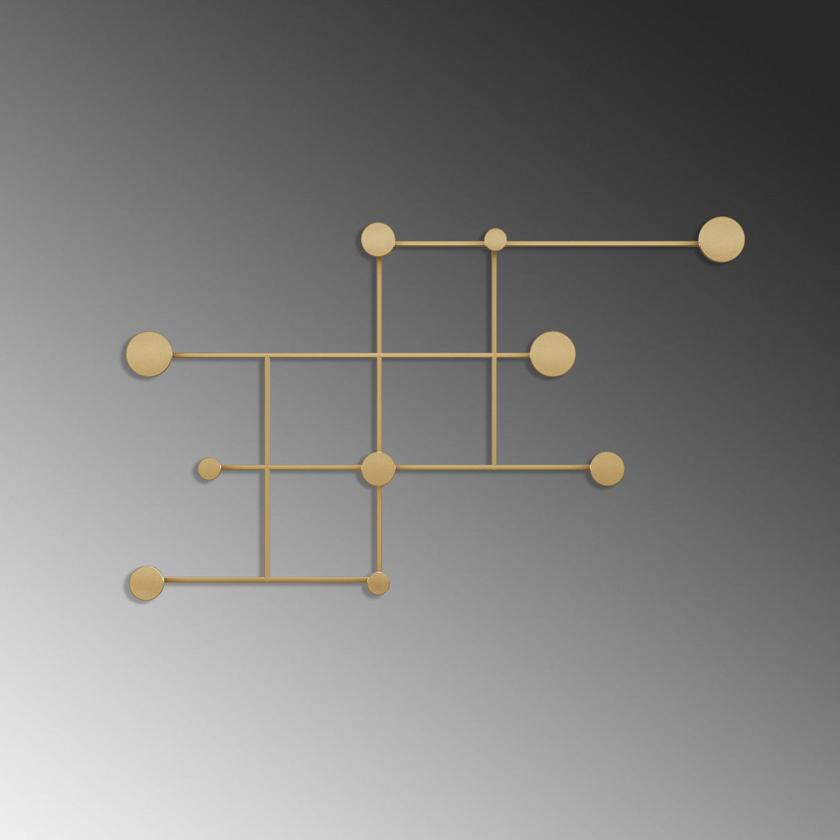 Cuier de perete metalic, 10x64x112 cm - Auriu