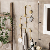 Cuier de perete metalic, 5x28x70 cm - Auriu