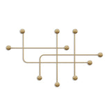 Cuier de perete metalic, 10x64x107 cm - Auriu