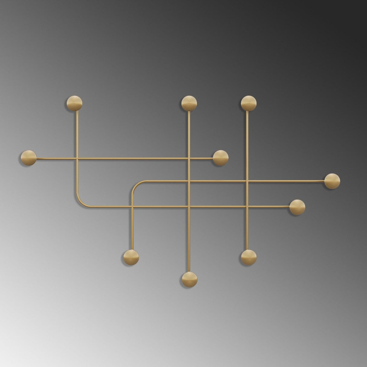 Cuier de perete metalic, 10x64x107 cm - Auriu