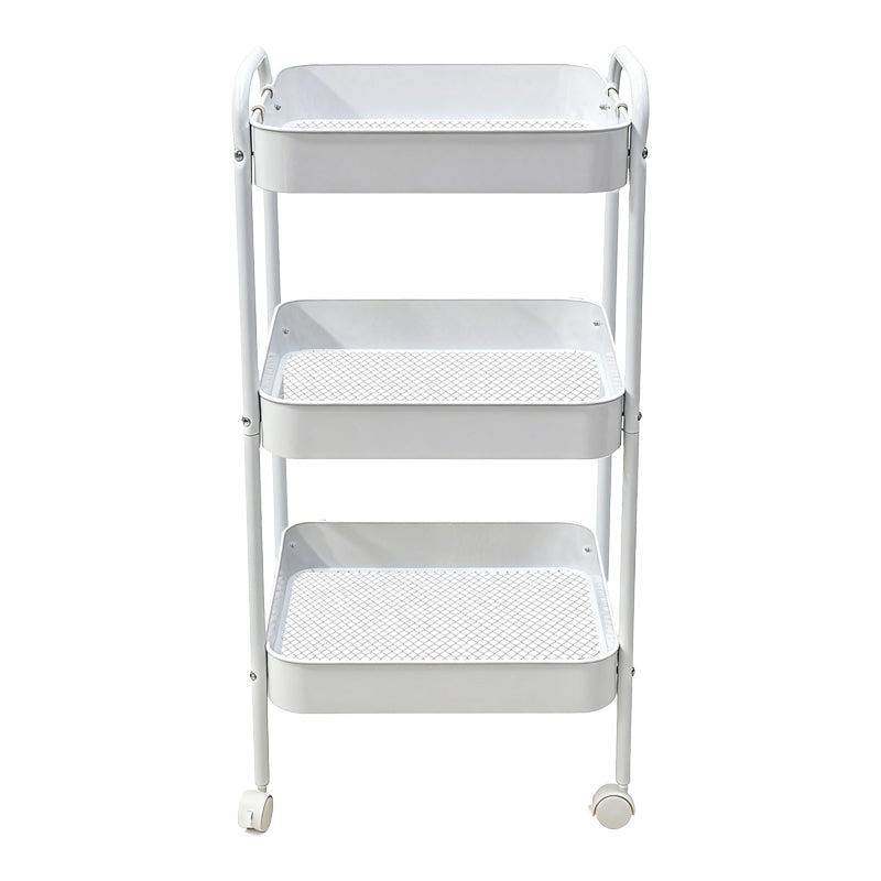 Carucior 3 Niveluri Nedea, Metal, Alb - Negru, 41x30x77 cm - Alb