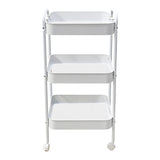 Carucior 3 Niveluri Nedea, Metal, Alb - Negru, 41x30x77 cm - Alb