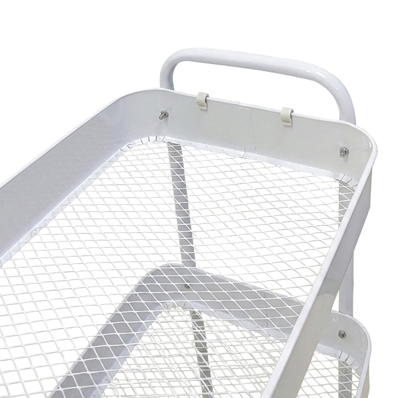Carucior 3 Niveluri Nedea, Metal, Alb - Negru, 41x30x77 cm - Alb