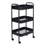 Carucior 3 Niveluri Nedea, Metal, Alb - Negru, 41x30x77 cm - Carucior 3 Niveluri Nedea, Metal, Alb - Negru, 41x30x77 cm - 072-000181